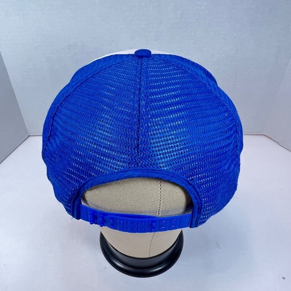 VTG ATE Olympics + Blue Cross Mesh Snapback Trucker Cap Hat Made In Taiwan - Picture 11 of 12